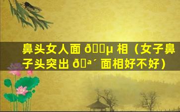 鼻头女人面 🐵 相（女子鼻子头突出 🪴 面相好不好）